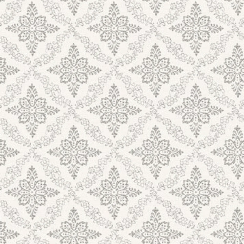 Wallpaper Geometric Floral White & Gray